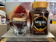Gift Set Nescafe Gold (2024-2025) กาแฟสำเร็จรูป ฟรีซดราย200 กรัม + แก้วสุดพรีเมี่ยม (สินค้านำเข้า) Lot ล่าสุด Exp 2026