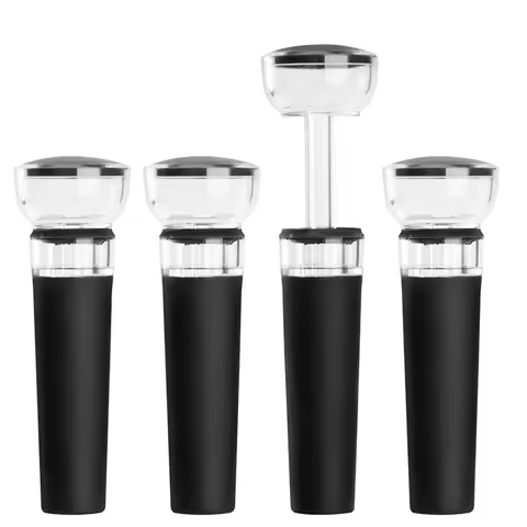 Vacuum Wine Saver Pump Silicone Bottle Stoppers Wine Stoppers Expanding Manual Beverage Stopper Wine