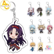 Sword Art Online Kirito Asuna Yuuki Asuna Asada Shino Q Keychain
