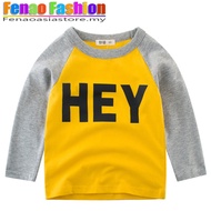 Hey Print Kids Raglan Long Sleeved Boys T-shirt Children Girl Tops Boys Clothing