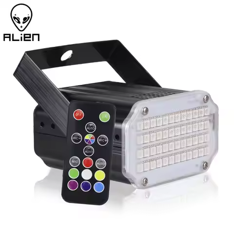 Remote 48 RGB UV LED DJ Disco Sound Activated Stage Lighting Effect Party Holiday Club Strobe Flash 