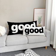 Simple Premium Style Geometric Pillow Letter Sofa Pillow Checkered Line Living Room Pillowcase B & B