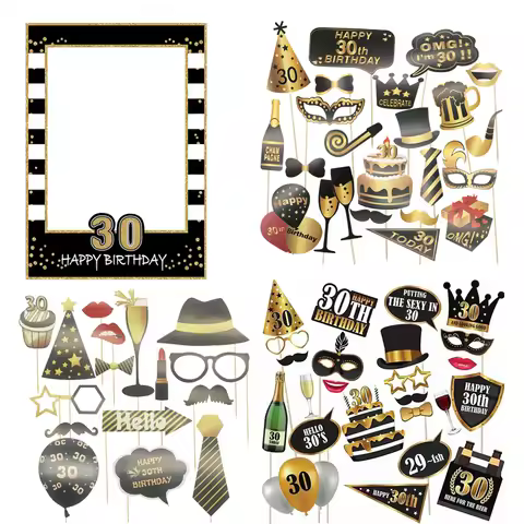 30 40 50 60 Year Birthday Photo Booth Props Adult Men Women Birthday Party PhotoBooth Props Frame An