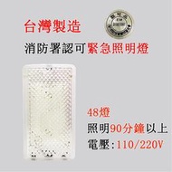 台灣製 LED緊急照明燈 鑽石面時尚美觀 超亮度 自帶電池 停電照明燈SH-48E-D 停電自動亮 消防署認證產品