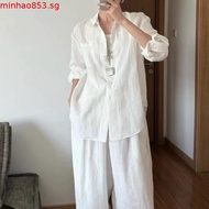 LAHSTORE women's loose long-sleeved linen shirt, youthful, multi-purpose basic design (Orange)