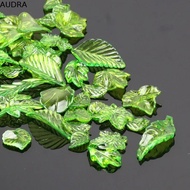 AUDRA 30pcs Green Transparent Leaf Shape Beads, Leaf Shape Acrylic Beads Green Acrylic Leaf Beads, T
