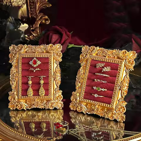 Jewelry Display Stand Vintage Photo Frame Ring Tray Jewelry Store Storage Booth Display Photography 