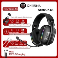 Gt 808 Three Mode with Microphone Gaming Wireless Gaming Headset RGB Lighting Support