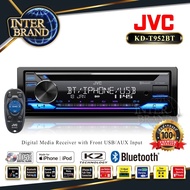 (1เครื่อง) วิทยุติดรถยนต์ 1DIN วิทยุรถยนต์ วิทยุ MP3 เครื่องเสียงติดรถยนต์แบบมีซีดี พร้อมฟังชั่น Bluetooth / USB / 13-Band EQ / ไฟเรืองแสงที่เปลี่ยนสีได้ JVC KD-T952BT INTERBRAND