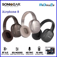 SonicGear Airphone 8 | Bluetooth 6.0 | Large 10mm Driver | 10hrs Playtime | Vegan Leather Ear Cushio