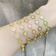 Jewelry Cross-Border European American Jewelry Niche Design Maria Round Plate Stitching Bracelet Col