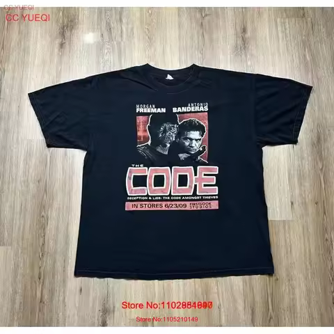 Vintage Y2K The Code Morgan Freeman Antonio Banderas Movie Promo T Shirt Size XL vintage Washed Slig