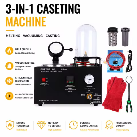 110V 2kg Jewelry Casting Machine for Gold Silver Refining Metal Casting Kit Lost Wax Cast Jewelry To