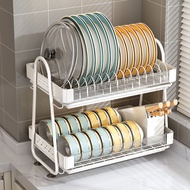 ST/ Dish Storage Rack Draining Bowl Rack Household Kitchen Dish Storage Rack Countertop Cupboard Multi-Functional Storag