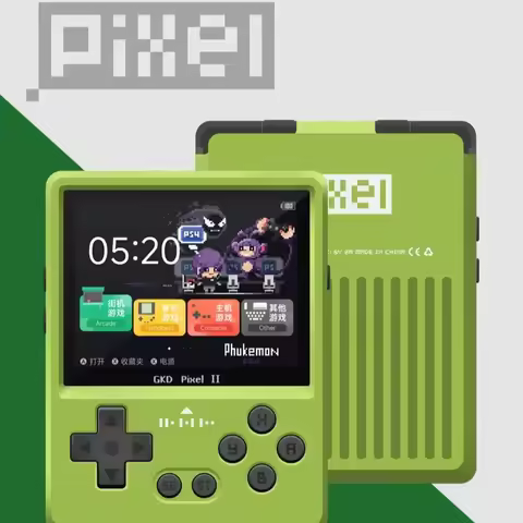 2025 GKD Pixel 2 Metal Handheld Game Console 2.4" IPS 640x480 Retro PSP PSone 5000+ Games 64GB CNC P