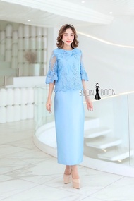มี6สี Set ชุด2ชิ้น เสื้อ+กป. ออกงาน M-5XL ชุดแม่เจ้าสาว ชุดแม่เจ้าบ่าว ชุดไทยประยุกต์ ชุดเซ็ท ชุดเซ็