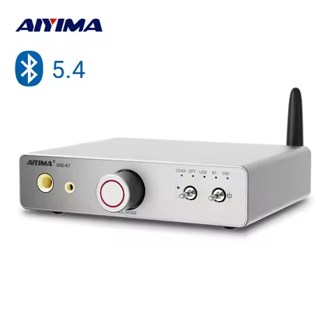 AIYIMA DAC-A7 HIFI Headphone Amplifier ES9038Q2M Audio USB Decoder Preamp Bluetooth 5.4 for 3.5/6.35