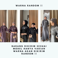 Sasya.clo - Elia Long Dress Bahan Satin Silk Size M L XL XXL / Baju Gamis Wanita Lebaran 2026 / Gami