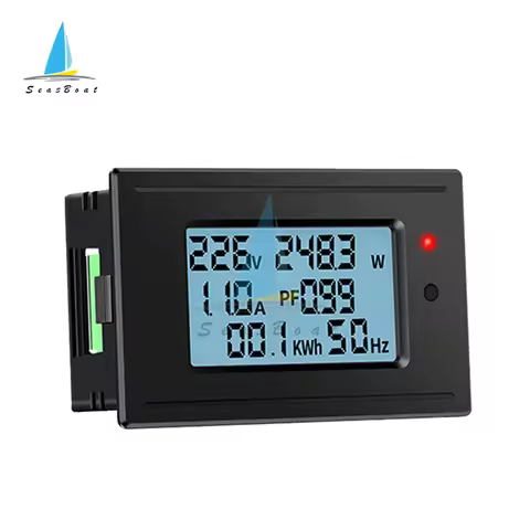 Digital Voltmeter Ammeter AC 5A/10A/20A/100A Power Electricity Meter 1100W/2200W/4400W/22000W HD Dis