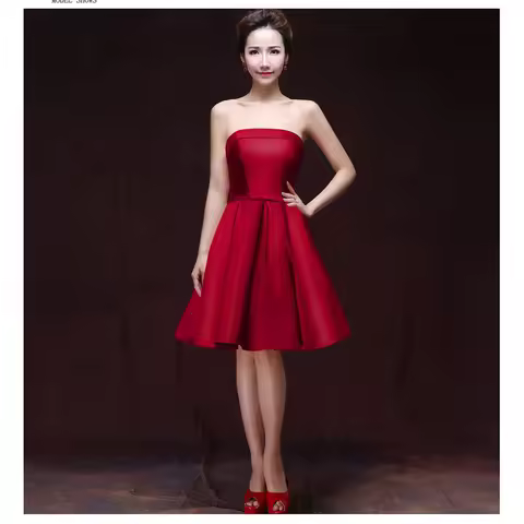 New sweat short sleeveless bridesmaid dress prom evening party graduation dress gown