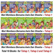 Mari Membaca Bersama Awie dan Shasha Tahap 123 (18 Buku)  Kohwai & Young Buku Bacaan Melayu Kanak-Ka