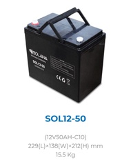 Aki kering / Aki UPS / Baterai VRLA Solana 12V 50Ah SOL12-50