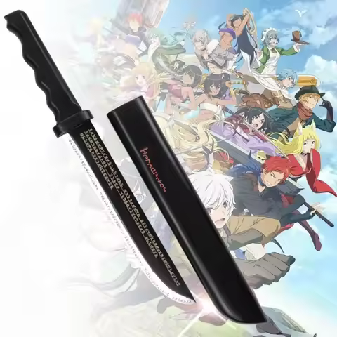 16in/41cm Bell Katana Dagger Anime DanMachi Hestia Ninja Knife Cosplay Prop Wooden Sword Real Size J