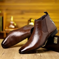 รองเท้าบูทเชลซีคู่ใหม่สำหรับผู้ชายรองเท้าบูท Martin แฟชั่นและอินเทรนด์