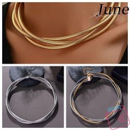 JUNEGOODS Bendable Snake Necklace, Alloy Silver Color Flexible Choker, Jewelry Accessories Punk Gold