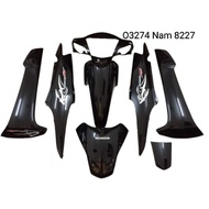 Bộ nhựa dàn áo võ xe WAVE A ALPHA xương cá đen zin chính hãng