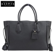Longchamp Penelope 女士皮革手提包，黑色 [二手]