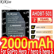 KiKiss Baery 2000mAh for GoPro AHDBT-501 Hero 7 Hero 6 Hero 5 Hero5 Hero6 Hero7 for Go Pro Hero 7 6 5 Black Camera