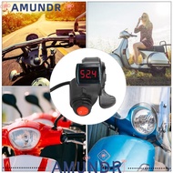 AMUNDR Electric Bike Thumb Throttle, LED Digital Display Scooter Thumb Throttle, Durable 12V-99V Bla