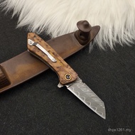 Portable Camping Cypress Knife Camping Cliff Outdoor Steel Equipment Foldable Foldable Knife Wooden 