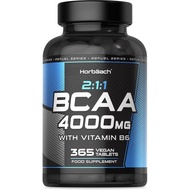 BCAA Tablets | 4000mg BCAA per Serving | 3 Months Supply | Essential Amino Acid Supplement with Vita