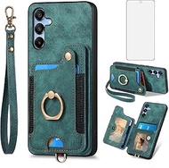 Asuwish Phone Case for Samsung Galaxy A56 5G Wallet Cover with Tempered Glass Screen Protector and W