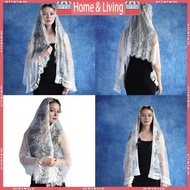 ci Latin Mass Headscarf Veil for Women Catholic Church Mantilla Veil Head Covering Mass Veil Fringed