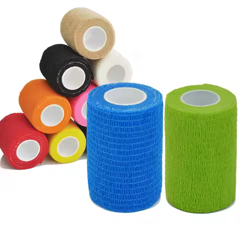 1/4pcs 2.5/5/7.5/10cm*4.8m Non Woven Elastic Self Adhesive Bandage Cohesive Bandage for Sports Fixin