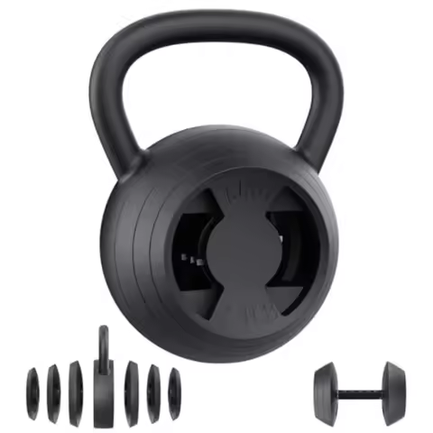 2-in-1 Adjustable Kettlebell 15-45 LB Kettlebells Weight Set with Wide Grip 4.8-30 LB Dumbbell Weigh