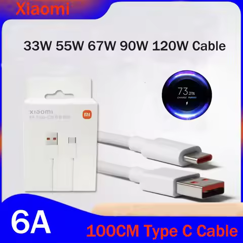 Original Xiaomi 33W 55W 67W 90W 120W 6A Usb Type C Cable Turbo Fast Charger Cord For Mi 14 13 12 11 