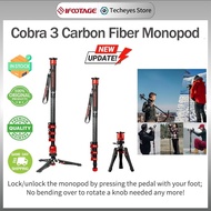 IFOOTAGE Cobra 3 Carbon Fiber Monopod with PedalProfessional Monopod for CamerasHT99 NZ75