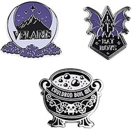 ConQuest Journals A Court of Thorns and Roses 3-Pack Enamel Pin Set, Silver Plating & Violet Accents