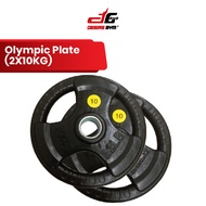 Desire Gym Olympic Rubber Weight Plate Set 2 x 10kg Weight Lifting Plate