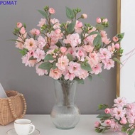 POMAT Cherry Blossoms, Artificial Beautiful Artificial Flowers, Vase Decor Multicolor Pink Silk Fake Flowers Table Decoration
