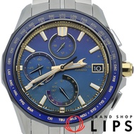 二手卡西歐 Oceanus Manta 太陽能電波腕錶，50 週年紀念款，全球限量 600 枚，型號 Oceanus OCW-S7000SS-2AJR，附原廠錶盒、保固卡、單節錶帶、鈦金屬錶殼、藍色錶