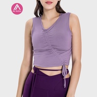 Sports Top T-shirt Sleeveless Drawstring Breathable Yoga Top