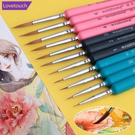 LOVETOUCH 11Pcs Miniature Wolf Hair Paint Brush Art Painting Brushes Artistic Watercolor Brush Oil P