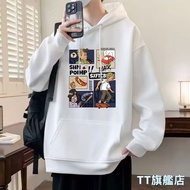 @@ TT Flagship Store M-8XL Large Size Men's Hooded Sweatshirt Brushed University T Couple Pullover L