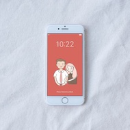 客製化手機桌布 | 情侶 半身人像 似顏繪 雙人組合