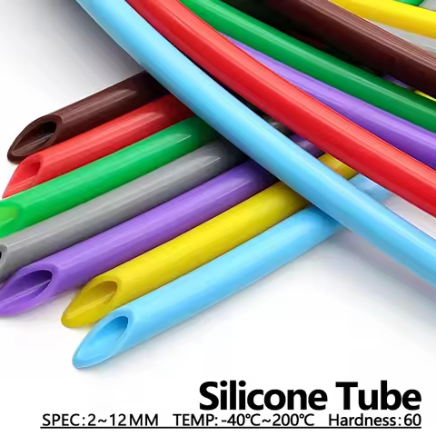1M Food Grade Silicone Tubing ID 2/4/6/8/10/12mm Colorful Flexible Non‑Toxic Safe Hose for Water Dis
